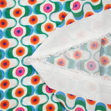 Viscose printed green and orange agitation white background