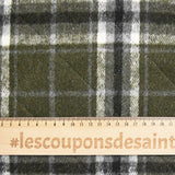 Adèle khaki checked quilted flannel