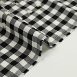 Cotton Vichy embroidered Flore black