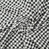 Cotton Vichy embroidered Flore black