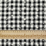 Cotton Vichy embroidered Flore black