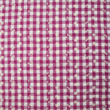 Cotton Vichy embroidered Flora plum
