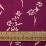 Cotton poplin printed with Japanese flower on purple background