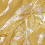 Mousseline de Soie dévorée Tlija or et argent fond ocre