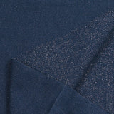 Bord-côte lurex argent tubulaire bleu foncé vendu au mètre