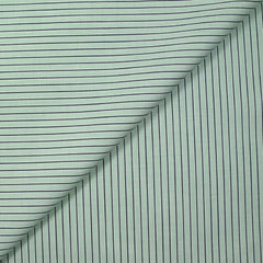 Coton fantaisie rayé vert d'eau et bleu nuit