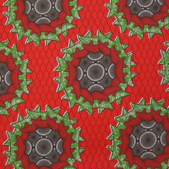 Coton imprimé ethnique Venlo fond rouge