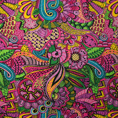 Coton imprimé labyrinthe cachemire rose

