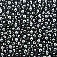 Coton imprimé le trésor des squelettes fond noir