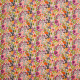 Coton imprimé Matilde fleurs orange et fuchsia au mètre