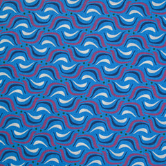 Coton imprimé vague fond bleu