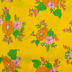 Coton liberty ® Tropical Sprig fond jaune au mètre