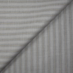 Coton lin rayé Lurex doré fond gris