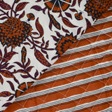 Coton matelassé double face Jiya marron au mètre