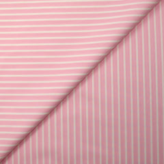 Coton tissé-teint Rudy rayé 3 mm blanc fond rose layette