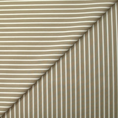 Coton tissé-teint Rudy rayé 3 mm blanc fond taupe
