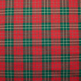 Coton tissé-teint tartan rouge et vert lurex doré