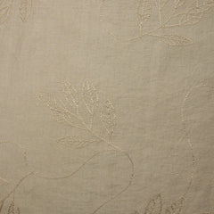 Crêpe viscose Lily brodé feuillage beige