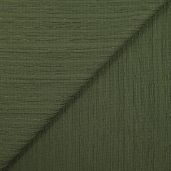 Crépon de polyester effet seersucker vert militaire