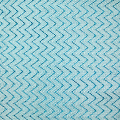 Dentelle polyester chevron blanc fond turquoise
