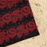 Fine two-tone red and black polyester lace