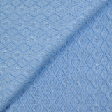 Dentelle polyester losange satiné bleu