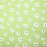 Double gaze imprimée marguerite smiley fond vert pomme