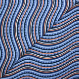 Double gaze imprimée vague et plume orange bleu