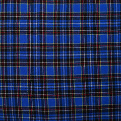 Étamine de 100% laine tartan fond bleu