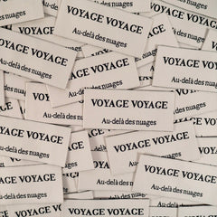 Étiquettes tissées  "Voyage" x 5