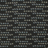Jersey de coton imprimé bulles pop jaune et bleu fond noir