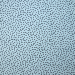 Jersey de coton imprimé feuilles fond bleu ciel