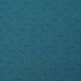 Jersey de coton imprimé moustache fond bleu pétrole