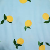 Jersey de velours nicky imprimé citron sur fond ciel