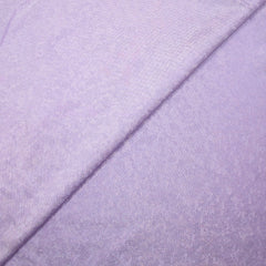 Jersey imprimé pois argentés holographiques fond bleu mauve