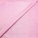 Jersey imprimé pois argentés holographiques fond rose bonbon