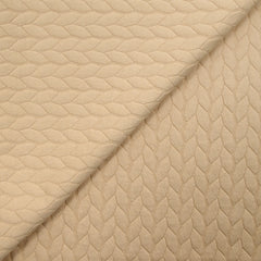 Jersey matelassé tresses fond beige