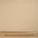 Matelassé jersey braids beige background