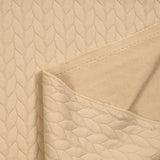 Matelassé jersey braids beige background
