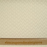 Matelassé jersey braids ecru background