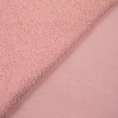 Lainage bouclette envers polaire rose
