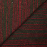 Laine mélangée fine rayée kaki et rouge
