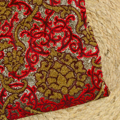 Maille lurex Versailles rouge fond doré