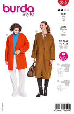 Patron Burda n°5613 : Manteau