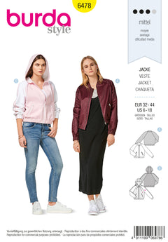 Patron Burda n°6478: Veste à capuche
