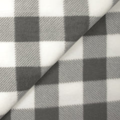 Polaire imprimée vichy gris et blanc