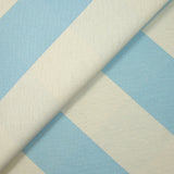 Polycoton imprimé rayure en diagonale bleu ciel et écru