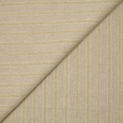 Polyester et lin à rayures lurex doré Carla fond naturel