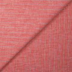 Polyviscose doupionnée rayure Lurex Manon fond corail