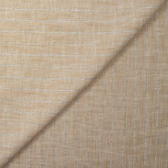 Polyviscose doupionnée rayure Lurex Manon fond sable